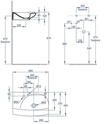 Раковина Jacob Delafon Stillness E1300-00 60 см Раковина Jacob Delafon Stillness E1300-00 60 см
