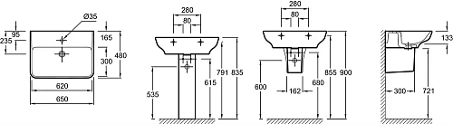 Раковина Jacob Delafon Struktura 65 см EGC112-Z-00 Раковина Jacob Delafon Struktura 65 см EGC112-Z-00