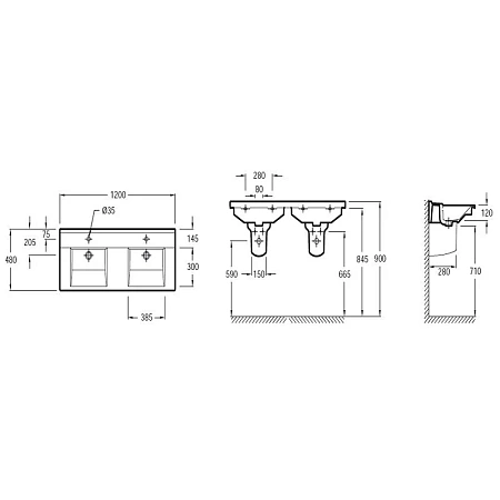 Раковина Jacob Delafon Struktura EXF112-00 120х48 см Раковина Jacob Delafon Struktura EXF112-00 120х48 см