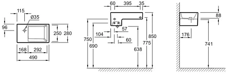 Раковина Jacob Delafon Terrace 49 см EGA012-00 Раковина Jacob Delafon Terrace 49 см EGA012-00