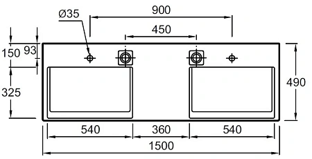Раковина Jacob Delafon Terrace EXA112-00 150 см Раковина Jacob Delafon Terrace EXA112-00 150 см