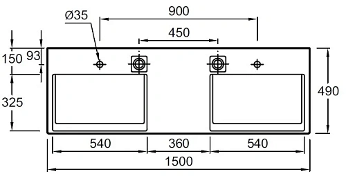 Раковина Jacob Delafon Terrace EXA112-00 150 см Раковина Jacob Delafon Terrace EXA112-00 150 см