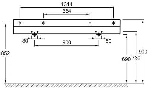 Раковина Jacob Delafon Terrace EXA112-00 150 см Раковина Jacob Delafon Terrace EXA112-00 150 см