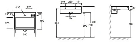 Раковина Jacob Delafon Terrace EXE112-00 60 см Раковина Jacob Delafon Terrace EXE112-00 60 см