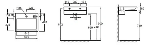 Раковина Jacob Delafon Terrace EXE112-00 60 см Раковина Jacob Delafon Terrace EXE112-00 60 см