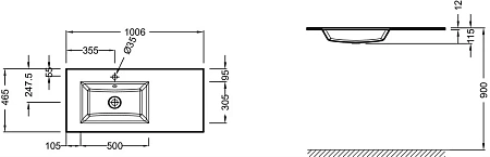 Раковина Jacob Delafon Vox 101 см EB2102-DD1 левая Раковина Jacob Delafon Vox 101 см EB2102-DD1 левая