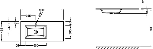 Раковина Jacob Delafon Vox 101 см EB2102-DD2 левая Раковина Jacob Delafon Vox 101 см EB2102-DD2 левая