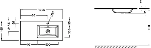 Раковина Jacob Delafon Vox 101 см EB2103-DD2 правая Раковина Jacob Delafon Vox 101 см EB2103-DD2 правая