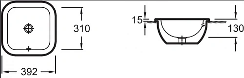 Раковина Jacob Delafon Vox EYF102-00 39х39 Раковина Jacob Delafon Vox EYF102-00 39х39