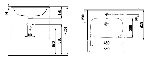Раковина Jika Deep by Jika 55 1 отверстие 8.1361.2.000.104.1 Раковина Jika Deep by Jika 55 1 отверстие 8.1361.2.000.104.1