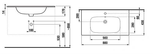 Раковина Jika Deep by Jika 80 1 отверстие 8.1361.8.000.104.1 Раковина Jika Deep by Jika 80 1 отверстие 8.1361.8.000.104.1