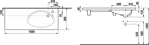 Раковина Jika Tigo 100 белая 8.1221.9.000.106.1 Раковина Jika Tigo 100 белая 8.1221.9.000.106.1