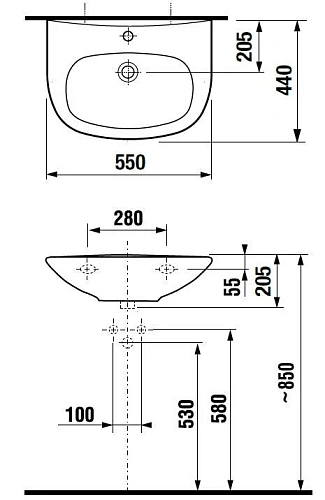 Раковина Jika Zeta 55 1 отверстие 8.1039.1.000.104.9 Раковина Jika Zeta 55 1 отверстие 8.1039.1.000.104.9