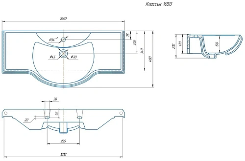 Раковина Kirovit Классик 105 449596 Раковина Kirovit Классик 105 449596