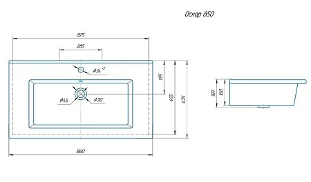 Раковина Kirovit Оскар 85 см 249690 Раковина Kirovit Оскар 85 см 249690