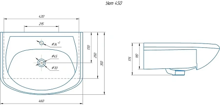 Раковина Kirovit Уют 45 416626 Раковина Kirovit Уют 45 416626