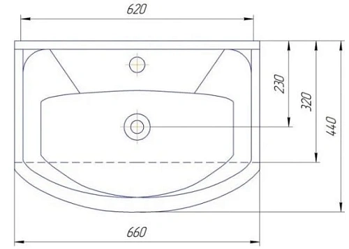 Раковина Kirovit Элеганс 65 182642 Раковина Kirovit Элеганс 65 182642