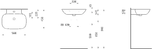 Раковина Laufen Ino 1030.2 (560х450х120 мм, 8.1030.2.000.104.1) Раковина Laufen Ino 1030.2 (560х450х120 мм, 8.1030.2.000.104.1)