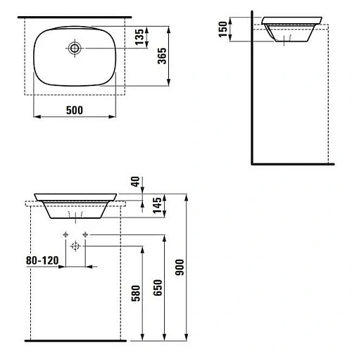 Раковина Laufen Ino 1730.2 (500х365х150 мм, 8.1730.2.000.109.1) Раковина Laufen Ino 1730.2 (500х365х150 мм, 8.1730.2.000.109.1)