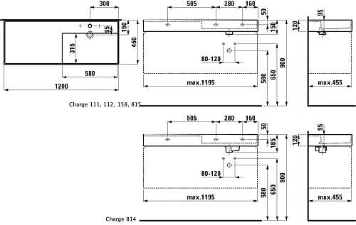 Раковина Laufen Kartell by Laufen 1200х460 8.1333.3.400.112.1 Раковина Laufen Kartell by Laufen 1200х460 8.1333.3.400.112.1