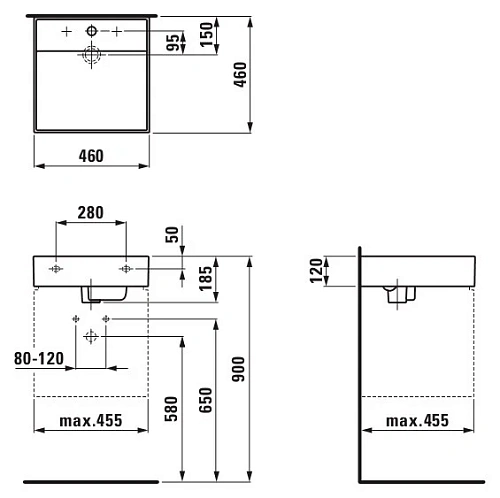 Раковина Laufen Kartell by Laufen 1533.1 (8.1533.1.000.104.1) 460x460x120мм Раковина Laufen Kartell by Laufen 1533.1 (8.1533.1.000.104.1) 460x460x120мм