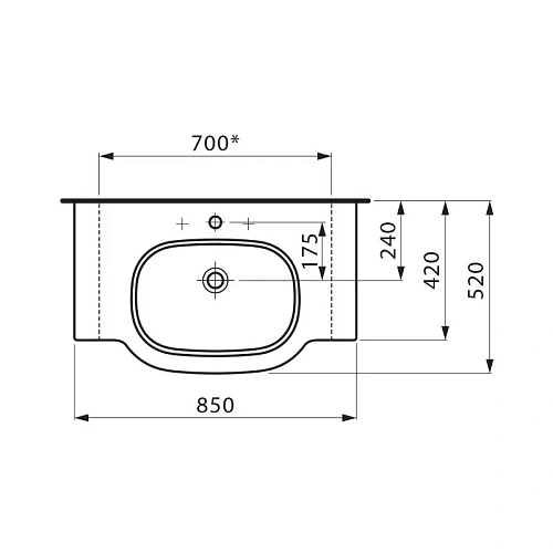 Раковина Laufen LB3 85x52 810686 8.1068.6.000.104.1 Раковина Laufen LB3 85x52 810686 8.1068.6.000.104.1