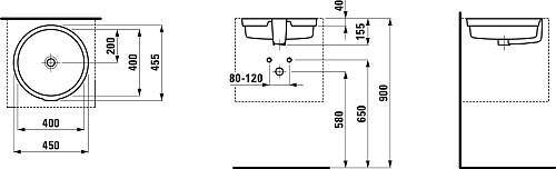Раковина Laufen Living city 400x400x40 8.1343.9.000.109.1 Раковина Laufen Living city 400x400x40 8.1343.9.000.109.1