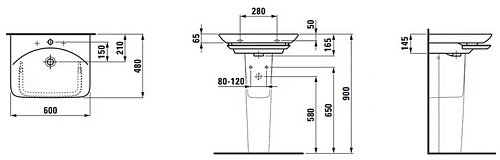 Раковина Laufen Palace 1070.2 (600x480x165мм, 8.1070.2.000.104.1) Раковина Laufen Palace 1070.2 (600x480x165мм, 8.1070.2.000.104.1)
