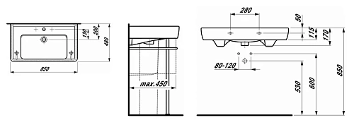 Раковина Laufen Pro A 1395.6 (8.1395.6.000.104.1) 850x480мм Раковина Laufen Pro A 1395.6 (8.1395.6.000.104.1) 850x480мм