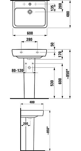 Раковина Laufen Pro A 8.1895.2.000.104.1 (600х480мм) Раковина Laufen Pro A 8.1895.2.000.104.1 (600х480мм)