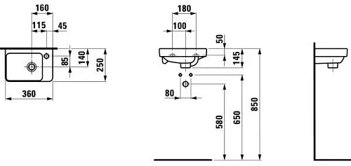 Раковина Laufen Pro S 1596.0 (8.1596.0.000.104.1) 360x250x146мм Раковина Laufen Pro S 1596.0 (8.1596.0.000.104.1) 360x250x146мм