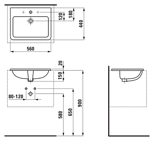 Раковина Laufen Pro S 1896.3 (8.1896.3.000.104.1) Раковина Laufen Pro S 1896.3 (8.1896.3.000.104.1)