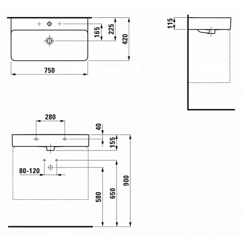 Раковина laufen Val 1028.5 (8.1028.5.000.104.1) 750x420х115 мм Раковина laufen Val 1028.5 (8.1028.5.000.104.1) 750x420х115 мм