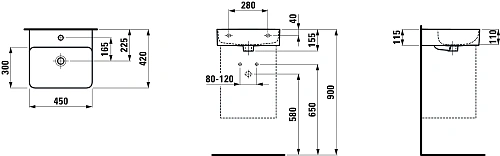 Раковина Laufen Val 450х420х115 8.1528.1.000.104.1 Раковина Laufen Val 450х420х115 8.1528.1.000.104.1