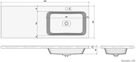 Раковина Madera Kamilla 130 R 00316658 Раковина Madera Kamilla 130 R 00316658