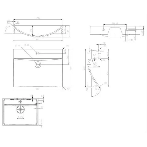 Раковина OMNIRES NAXOS 60х46 см (белый глянец) NAXOS600BP Раковина OMNIRES NAXOS 60х46 см (белый глянец) NAXOS600BP