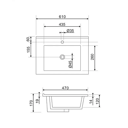 Раковина OMNIRES ORLANDO 61х47 см (белый глянец) ORLANDO600BP Раковина OMNIRES ORLANDO 61х47 см (белый глянец) ORLANDO600BP