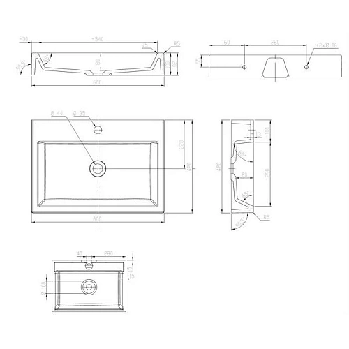 Раковина OMNIRES THASOS 60х42 см (белый глянец) THASOS600BP Раковина OMNIRES THASOS 60х42 см (белый глянец) THASOS600BP