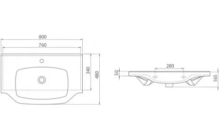 Раковина Opadiris Cerastyle Классик 80 см 081200-u-01 Раковина Opadiris Cerastyle Классик 80 см 081200-u-01