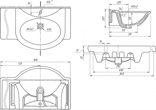 Раковина Opadiris Dreja 90 196817 см правая Раковина Opadiris Dreja 90 196817 см правая