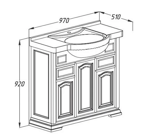 Раковина Opadiris Dreja Дрея 95 см 192246 Раковина Opadiris Dreja Дрея 95 см 192246