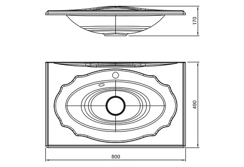 Раковина Opadiris Флорентина Гармония 80 см 10.030.00800.001 Раковина Opadiris Флорентина Гармония 80 см 10.030.00800.001