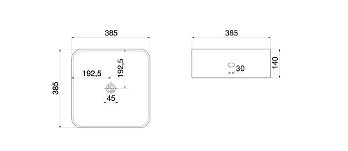 Раковина OWL 1975 белая квадратная с черным кантом OWLB191017 Раковина OWL 1975 белая квадратная с черным кантом OWLB191017