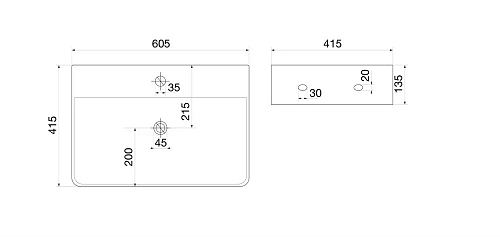 Раковина OWL 1975 белая прямоугольная с полочкой под смеситель OWLB191003 Раковина OWL 1975 белая прямоугольная с полочкой под смеситель OWLB191003
