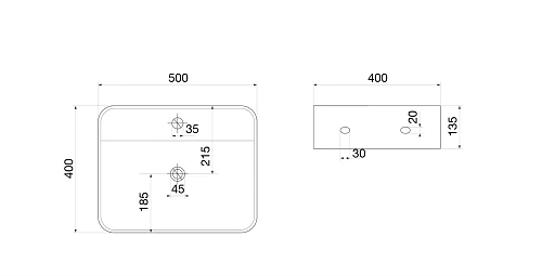 Раковина OWL 1975 белая прямоугольная с полочкой под смеситель OWLB191006 Раковина OWL 1975 белая прямоугольная с полочкой под смеситель OWLB191006