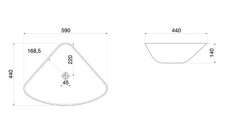Раковина OWL 1975 белая треугольная OWLB191022 Раковина OWL 1975 белая треугольная OWLB191022