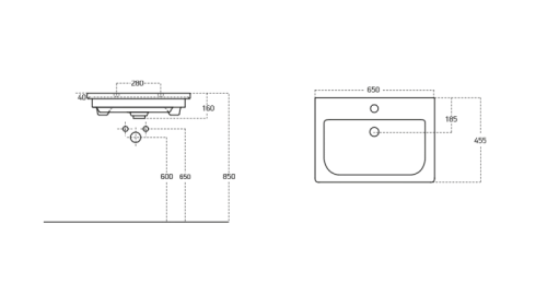 Раковина OWL 1975OWLB20-13065 65 см SOFT Раковина OWL 1975OWLB20-13065 65 см SOFT