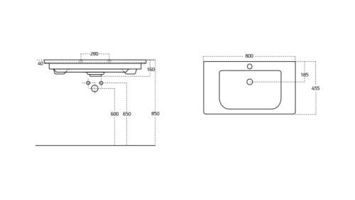Раковина OWL 1975OWLB20-13080 80 см SOFT Раковина OWL 1975OWLB20-13080 80 см SOFT