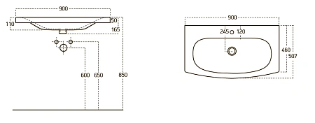 Раковина OWL FFC JAVA 90см OWLB19-16090 Раковина OWL FFC JAVA 90см OWLB19-16090