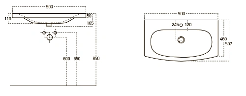 Раковина OWL FFC JAVA 90см OWLB19-16090 Раковина OWL FFC JAVA 90см OWLB19-16090